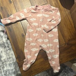 Old Navy Pink and White Cloud Footies Cozy One Piece